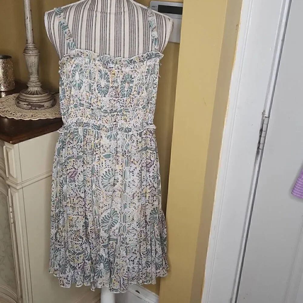 Arula green floral summer dress women's size 4